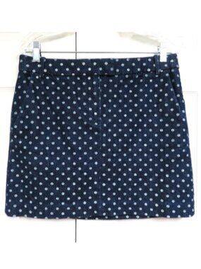 J. Crew Stretch Denim Mini Polka Dot Jeans Skirt Size 4